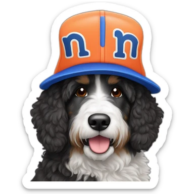 bernedoodle mets hat sticker