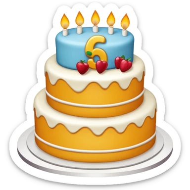 cake with number six on it  sticker