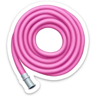 Pink garden hose rolled up sticker