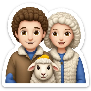 sheep husband wife sticker