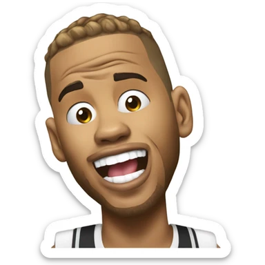 Hyper Realistic Chris Brown singing to Karruche  sticker