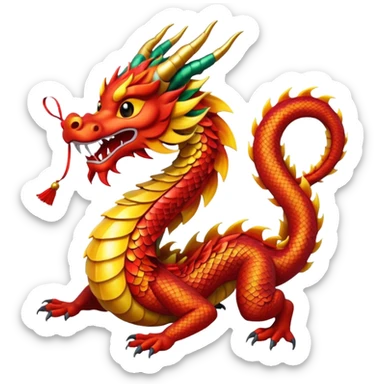 chinese dragon happy new year sticker