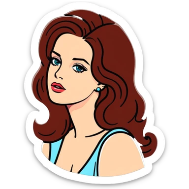 Lana Del Rey with retro Hollywood glamour sticker