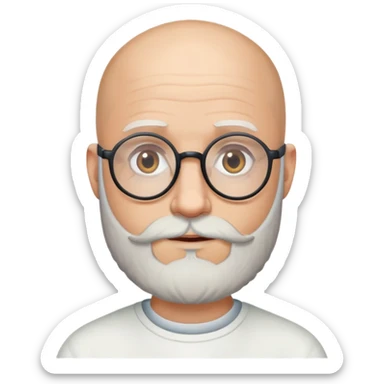 Jewish Bald bearded man in round glasses  sticker