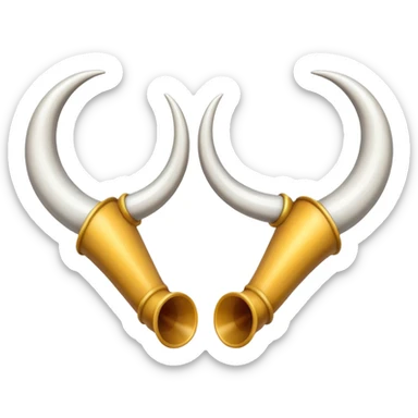 a pair of cartoonish horns sticker