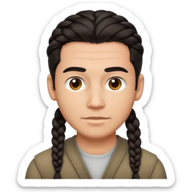 dark haired and braided man sticker