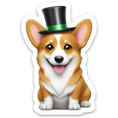 Corgi in new year hat sticker