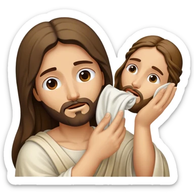 veronica wipes the face of jesus sticker