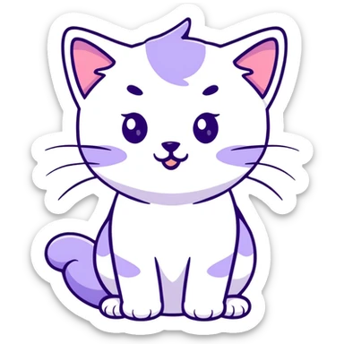 light purple lavender cat kitten sticker