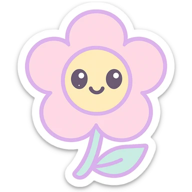 pestal flower icon, soft pastel colors, gentle, approachable sticker