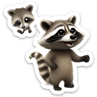 raccoon and hedgehog painting pictures  sticker
