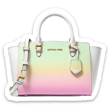 Realistic pastel to white ombre michael kors satchel purse. sticker