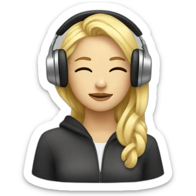 blonde listening to music sticker