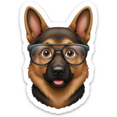 German shepherd wearing cool glasses sticker