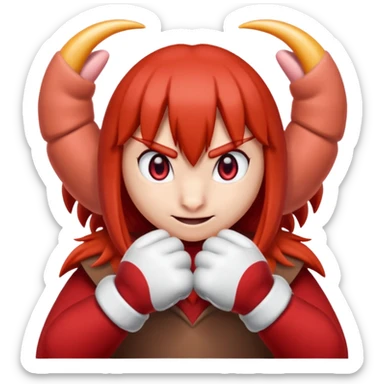 Sonic the hedgehogs friend knuckles a red animal with peach arms and white gloves he’s a echidna with red eyes and mittens with two horns on the knuckles sticker