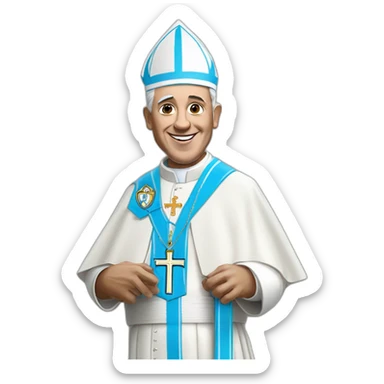 Pope Francis with the Olympique de Marseille jersey sticker