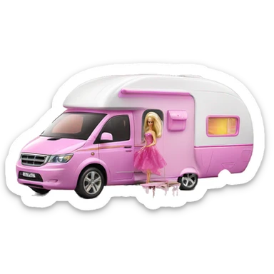 Barbie dream house Caravan-motorbike  sticker
