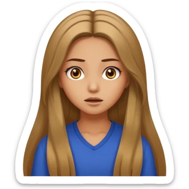 pretty long hair girl middle parted, amazed, good clothes, tanned, baddie sticker