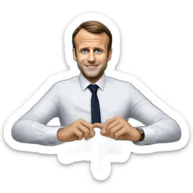 Je voudrais une image de Emmanuel Macron en train de faire un bras d’honneur sticker