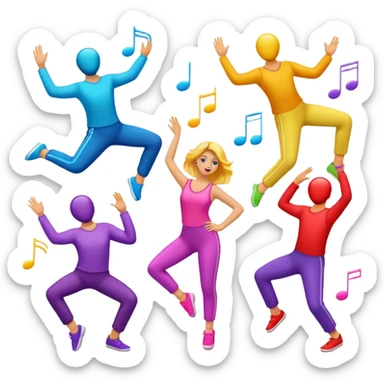 notas musicales bailando sticker