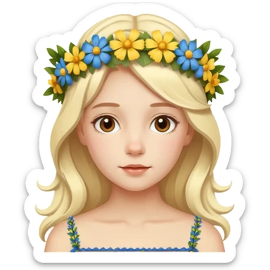 Swedish girl midsummer flower crown sticker