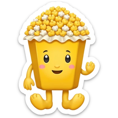 Popcorn with feet  sticker