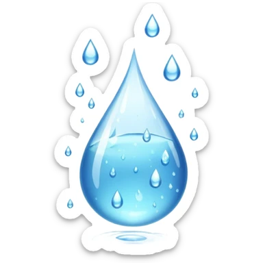 water droplet with splash and sparkles sticker