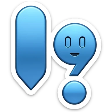two blue exclamation marks next to eachother sticker