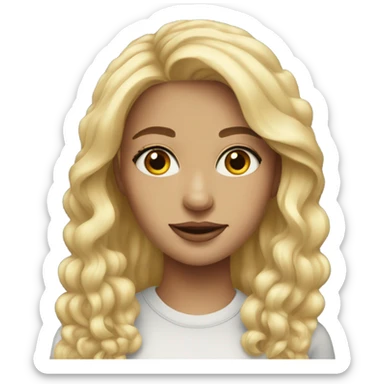 blonde girl with grey eyes portrait with earrings sticker