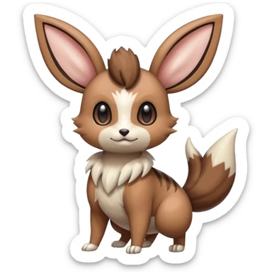 Meloetta-Eevee-Minccino-Furret-Pokémon-Fakémon-fusion-creature sticker