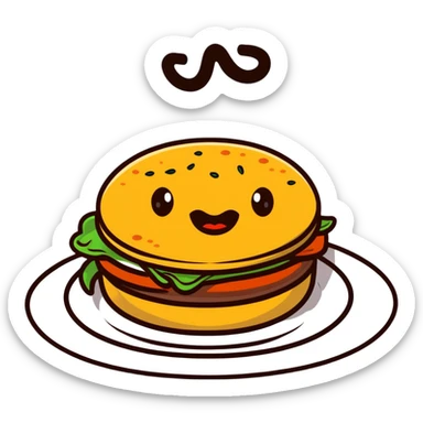 mouth watering over delicious meal sticker