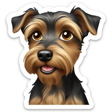 A mainly black dog Yorkshire-terrier/yorky mix sticker