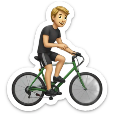 Emilien sur un vélo sticker