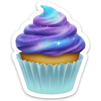 Galaxy frosted cupcake  sticker