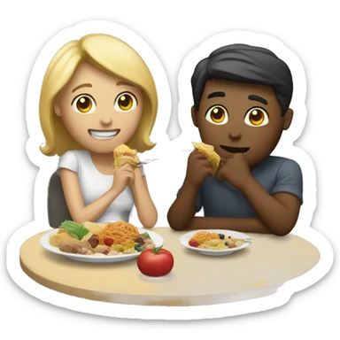 create a couple eating sticker