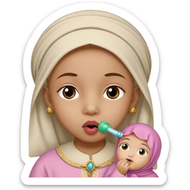 Muhhamad and Aisha Muhhamad old little girl with binkie in mouth sticker
