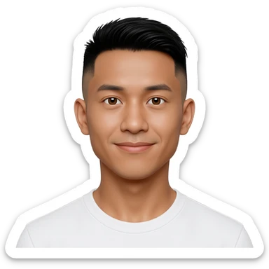Filipino man at 25 years old fade hair cut  sticker