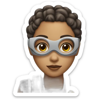 mixed girl with robot arma sticker