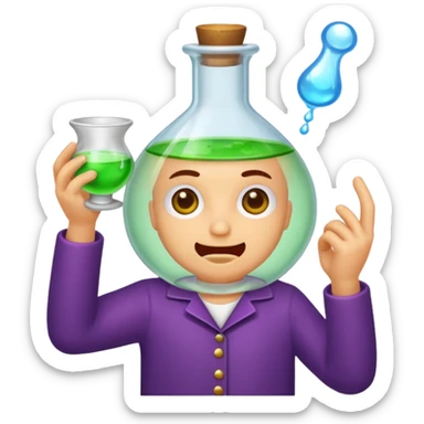 mystic lab character tasting potion from fingertip sticker