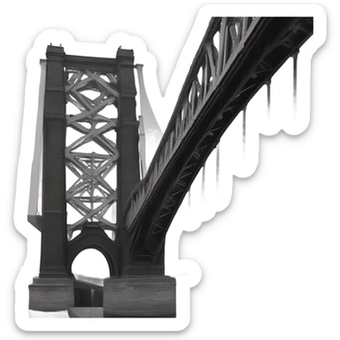Tyne Bridge painted black and white sticker