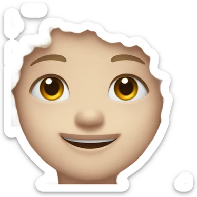 A small natural indentation on the cheek, often visible when smilin sticker