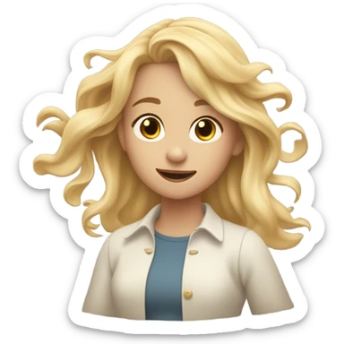 levitating blonde girl  sticker