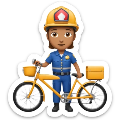 postal courier on bike  sticker