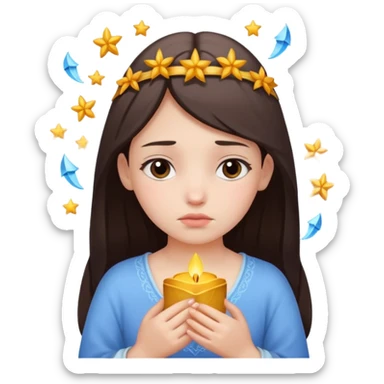 A smart but sad girl who carries a lot of wishes and dreams with her. sticker