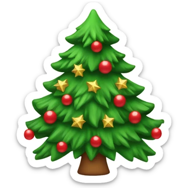 Christmas tree with bows sticker