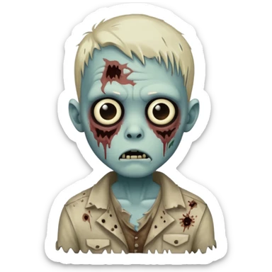 decaying zombie boy sticker