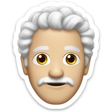 White curly hair, wrinkles, a full beard, elderly person. sticker