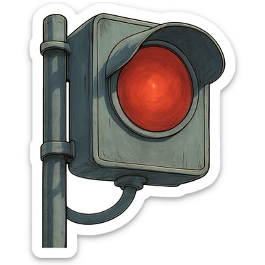 ghibli style red traffic light sticker