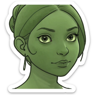 Amrms crossed over neck girl sticker