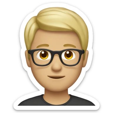 blonde short hair boy with glasses sticker